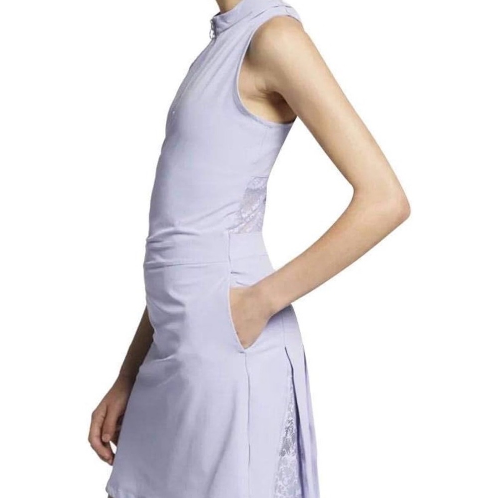 {EUC} Women's NIKE Sleeveless Lavender Zip-Front A-Line Dress M fits L - Picture 3 of 14